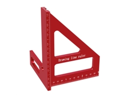 Régua Triangular De Alumínio Gehrung Para Carpinteiro, Traçador De Furos Precisão, Transferidor De Ângulos Para Marcenaria, 45/90 Graus, Vermelha