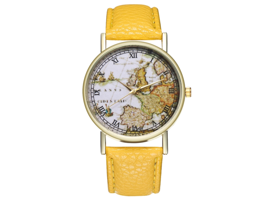 Reloj De Cuarzo Elegante Fashion Para Hombres/mujeres, Regalo Decorativo (amarillo)