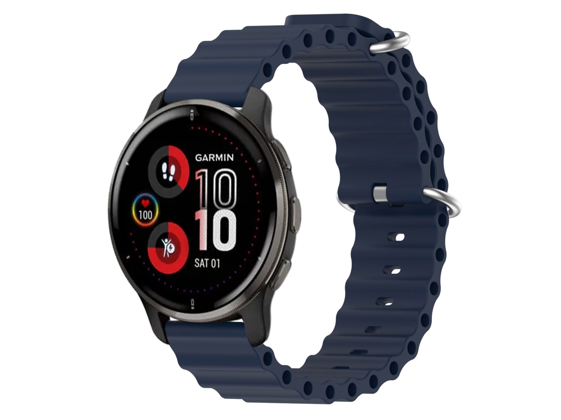 Bracelete de Smartwatch para Garmin Venu 2 Plus 20mm Ocean Style Silicone de cor sólida (azul escuro)