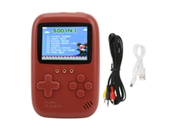 Mali console de Jogos Portátil Retro 10000mah Recarregável com Vários Jogos Clássicos Vermelho