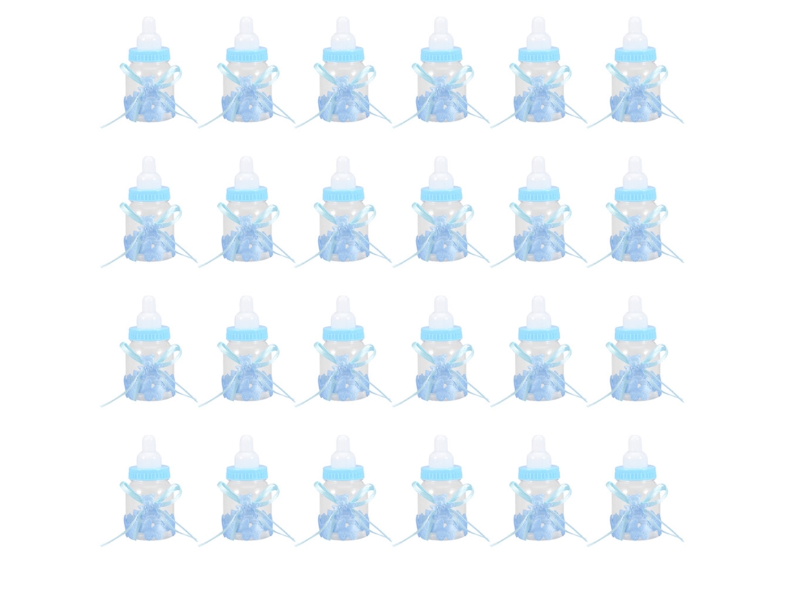 Laxiscreed Pack De 24 Garrafas Personalizáveis Para Presentes E Decoração De Festa Do Bebé Azul