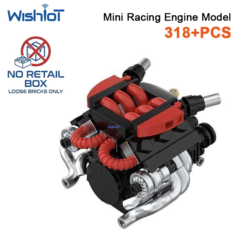 Modelo Moc De Motor V6 Turboalimentado De 318 Peças