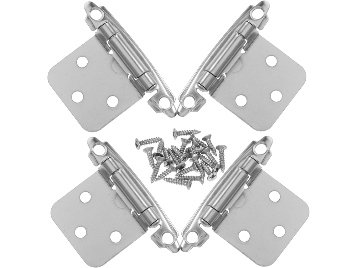 Conjunto De 4 Dobradiças Genéricas Com Mola E Fechamento Suave Para Armários, Em Ferro Reforçado, Resistentes À Ferrugem