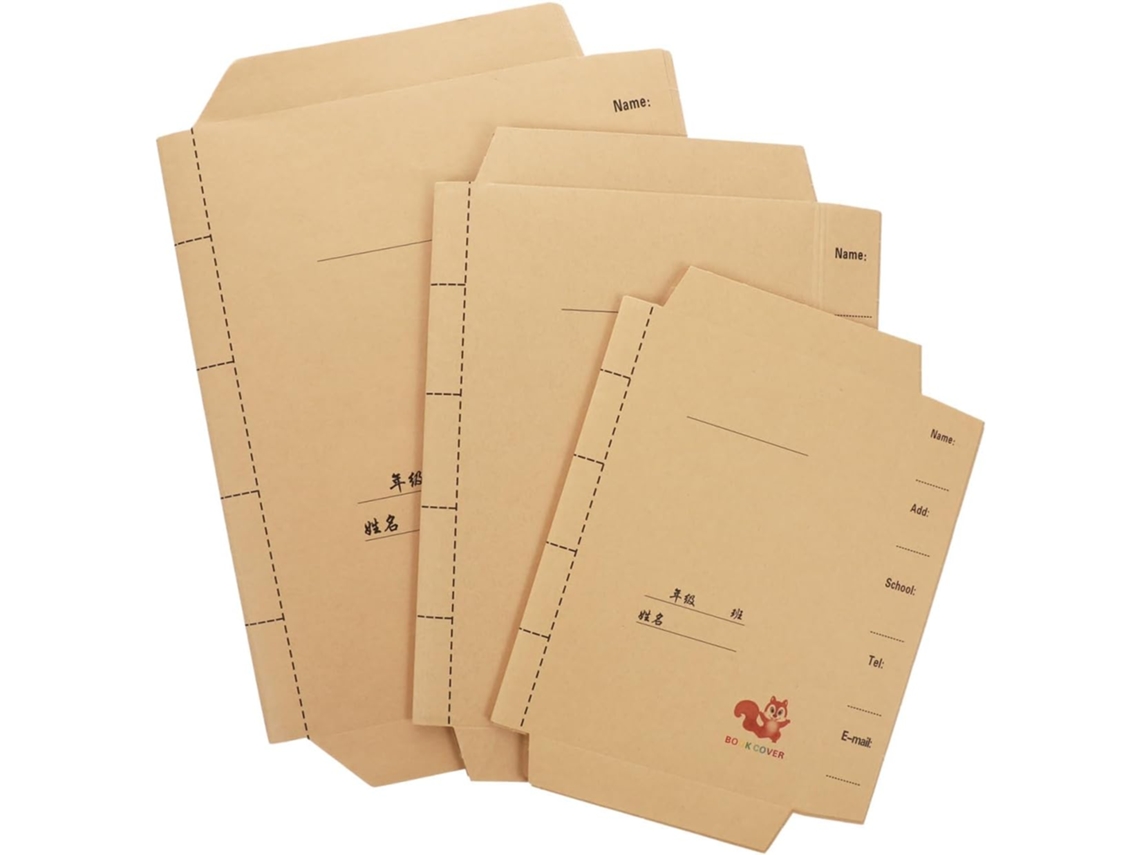 30 Capas De Papel Kraft Marrom Para Livros, 30 Unidades, Película Protetora Resistente, Material Escolar