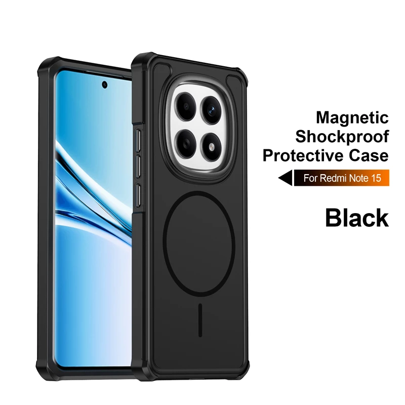 (preto, Redmi 15 5g (169 Mm)) Capa Protetora Magnética Fosca Luxuosa E Durável Para Carregamento, Que Oferece Proteção Completa Contra Quedas.