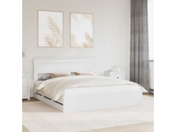 Vidaxl Estrutura Da Cama Branco 180 X 200 Cm Madeira De Engenharia