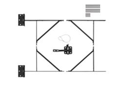 Esquadro Para Moldura De Porta Anti-afundamento 305 X 195 38 Mm 1 Jogo Suporte Canto Ferro, Portas Galpão, Curral, Entrada, Estábulo, Preto