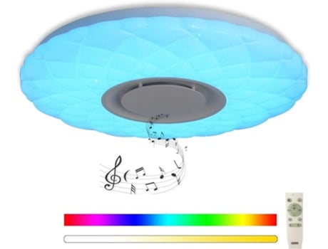Plafoniera Led Com Altifalante Bluetooth, Luminária De Teto, Luz Branca Ajustável Para Cozinha