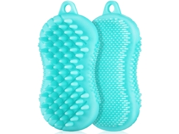 Lurelia Pack De 2 Escovas De Banho Para Bebé, Silicone Macio, Com Argola E Massagem Suave, Rotina Spa