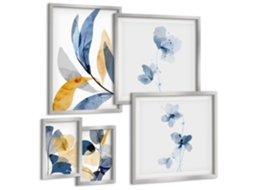 Conjunto De Pinturas Motivos Vegetais Interiores Pastel Espelharte (5 Peças)