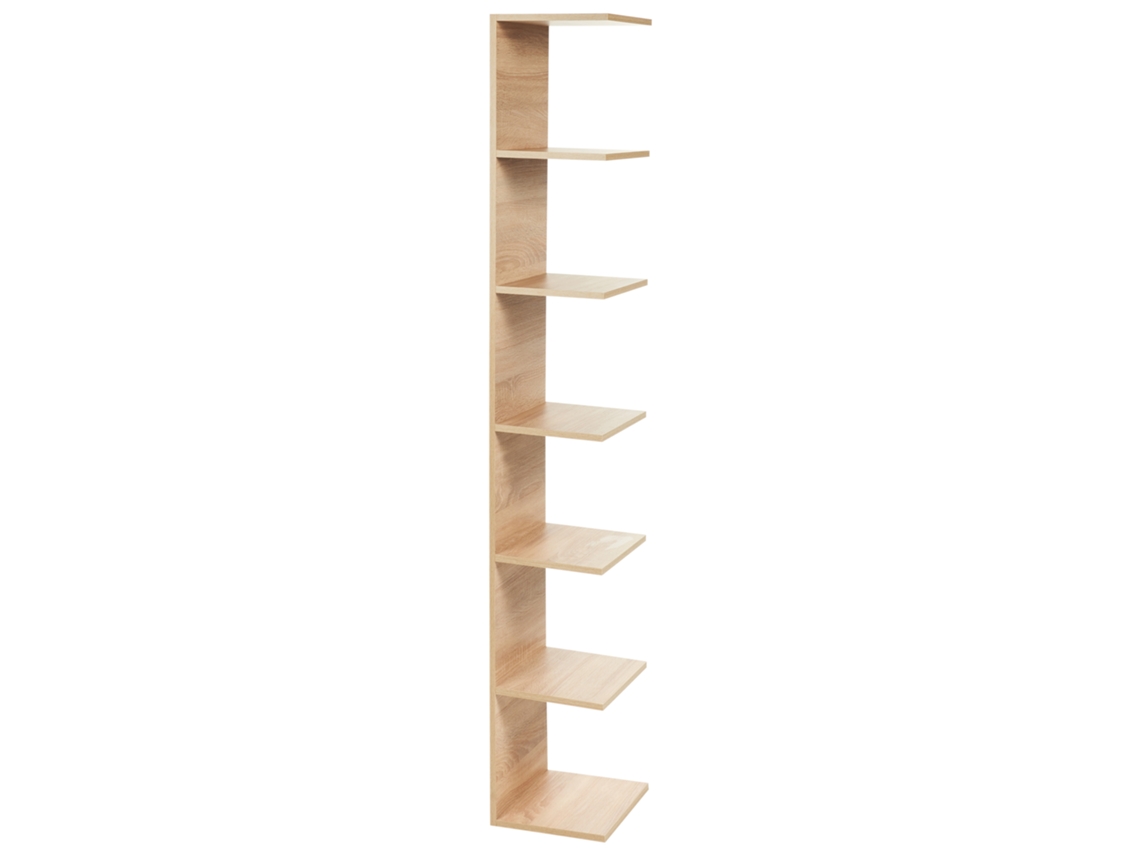 Estante De Parede BELIANI Eston De Aglomerado De Madeira Castanho Claro 30x28x190