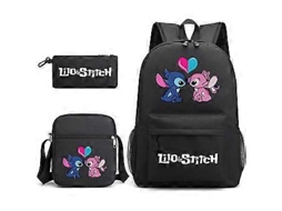Conjunto De Três Peças Lilo Stitch Mochila, Estojo E Bolsa Ombro _67 Aquaforge