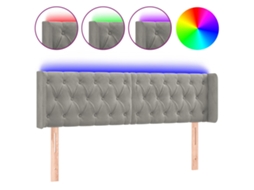 Cabeceira com Luzes Led Veludo Cinza Claro MAISON EXCLUSIVE (147x16x78 cm)