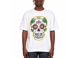 Rockinstone Rocky Movie Felix Chavez Skull White Adult T-shirt Size:s