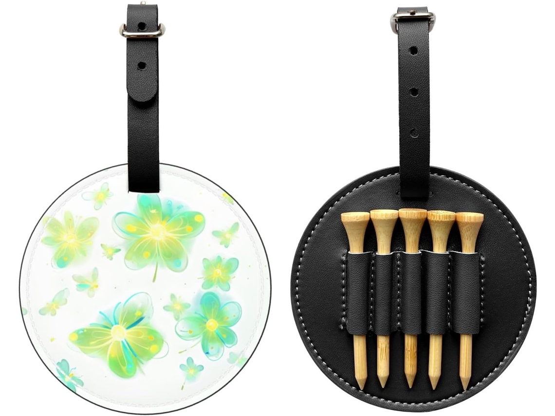 Bolsa para Tees de Golfe com Vagalumes Brilhantes, preta, fácil de transportar | S/MARCA