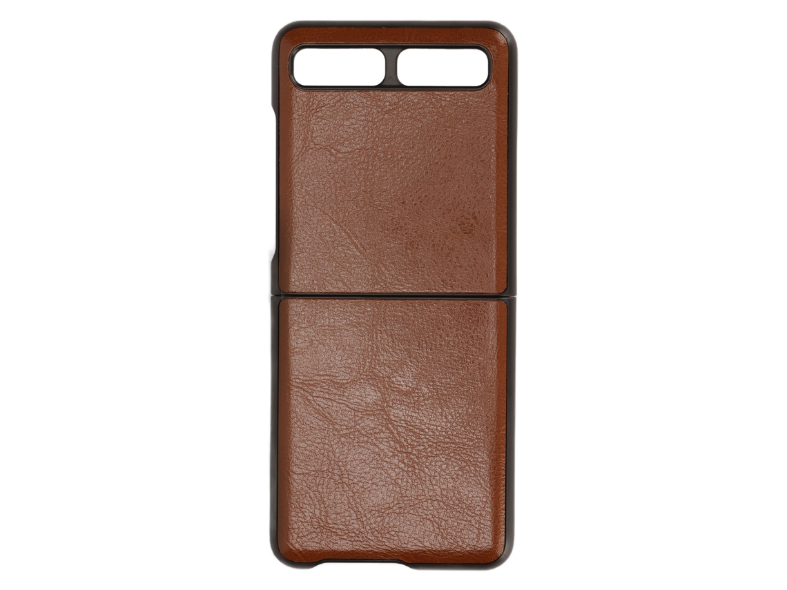 Aetheria capa de Couro Protetora Anti arranhões para Samsung Galaxy Z Flip Marrom Claro Tipo 2