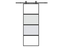Sliding Door, Sliding Doors Vidaxl Preto Vidro (76 X 205 Cm (152,5 Cm Sliding Rail))