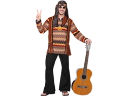 Fato de hippie com riscas coloridas para homem