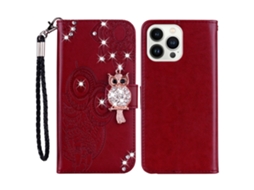 Capa Em Couro Pu Para Iphone 16pro Max, Cor Vermelho