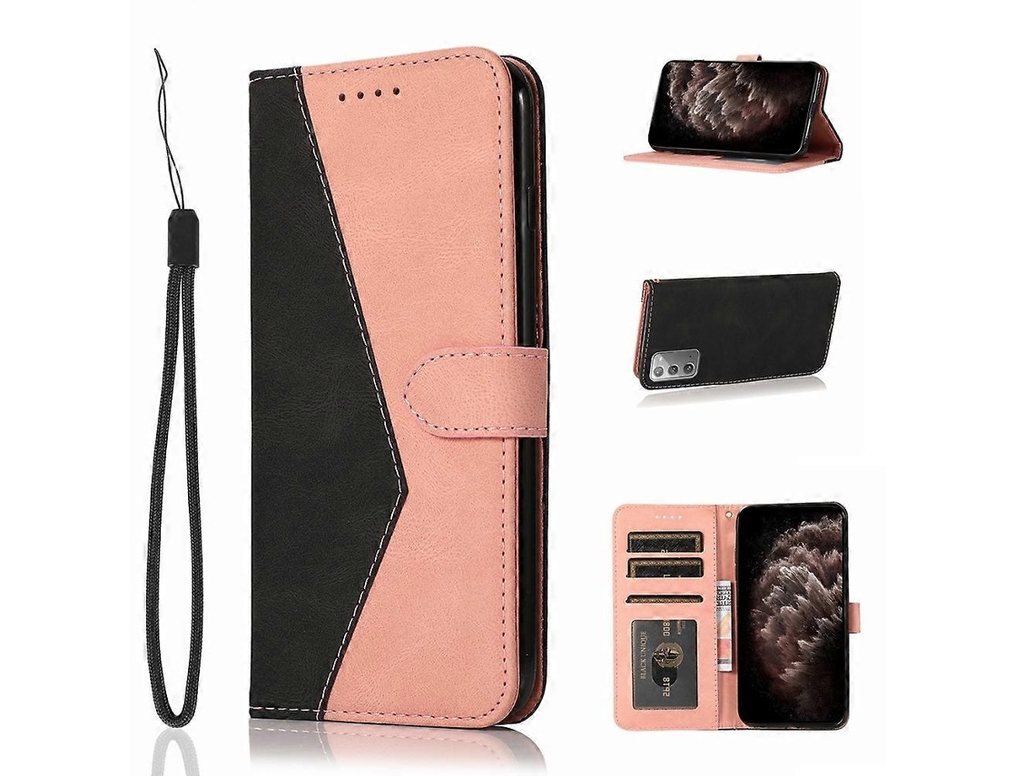 Capa De Couro Com Costura Dupla Para Samsung Galaxy Note20
