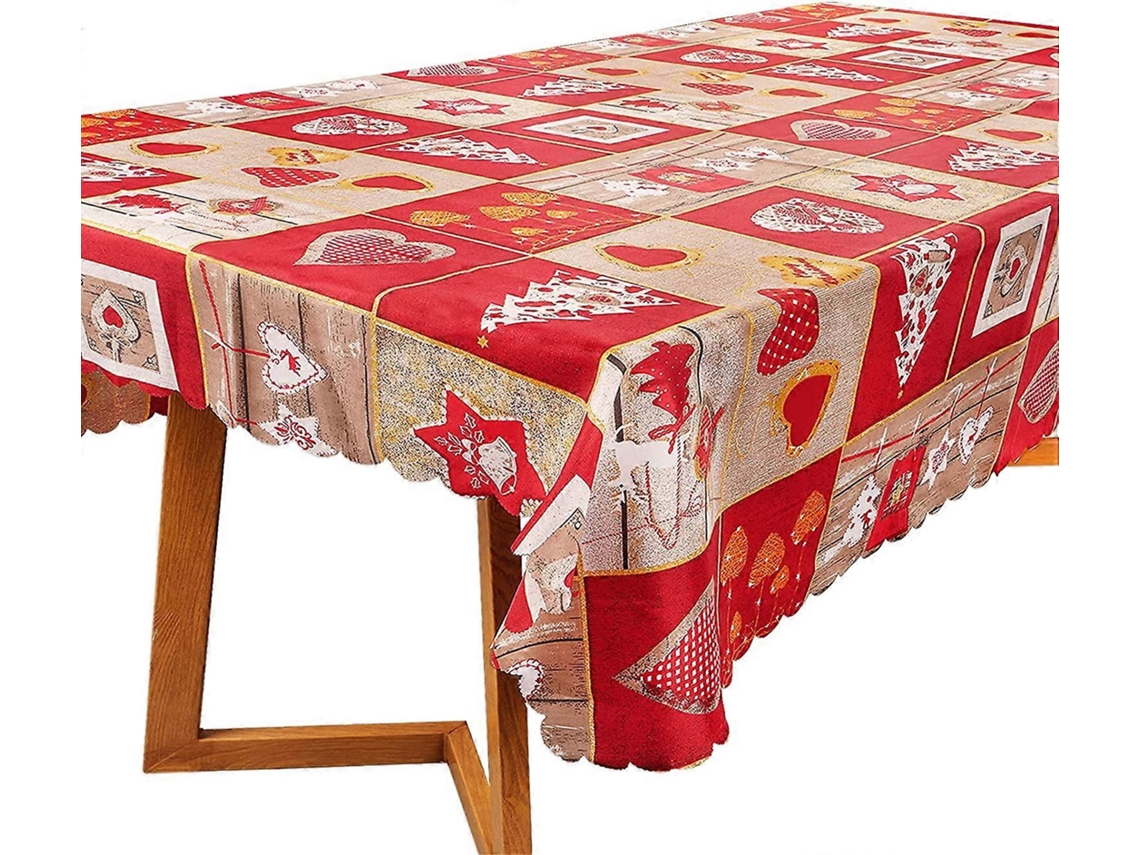 Omni mantel de Natal de Poliéster Vermelho Reutilizável Decoração para Festas e Dias Festivos 150 X 180 Cm
