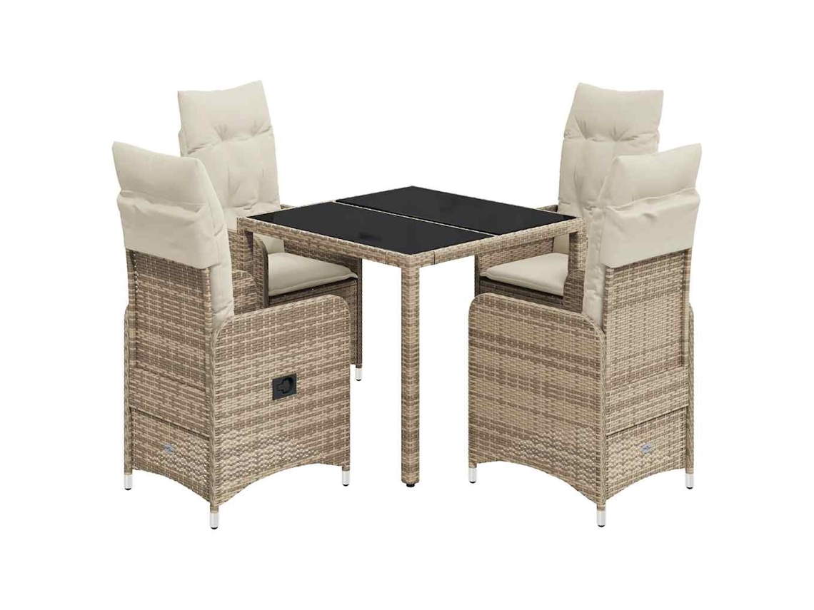 Bistro Set, Bistro Sets Vidaxl Bege Rattan / Vime (90 X 90 X 75 Cm)