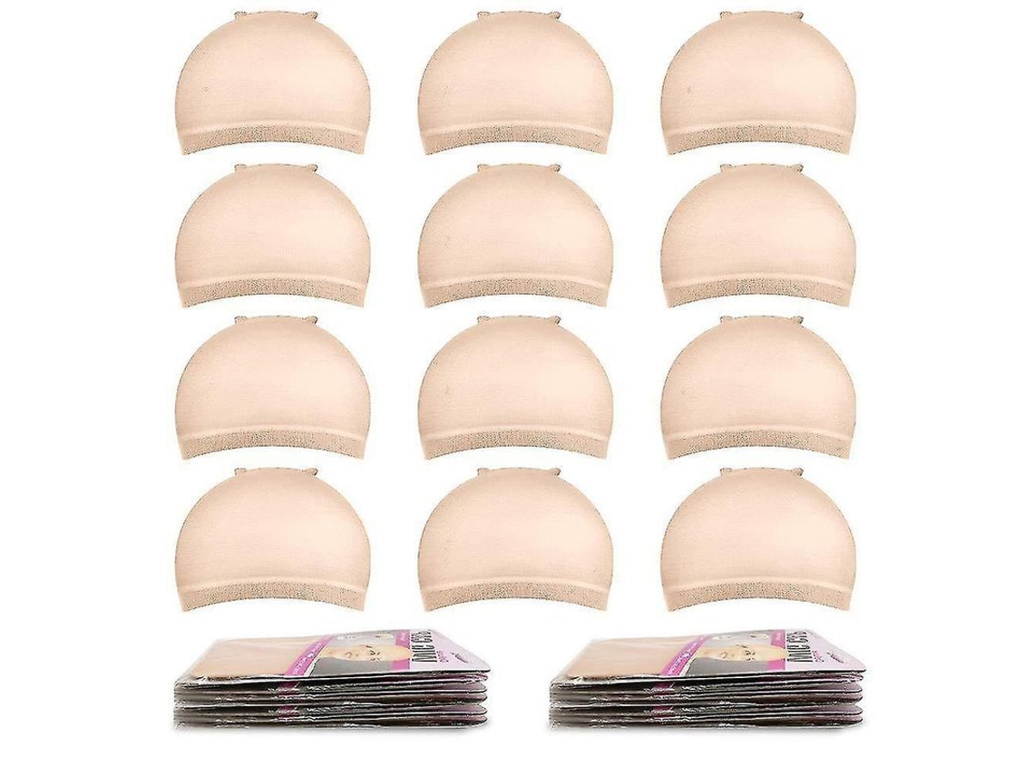 2026 paquete de 12 Gorros de Pelo Abiertos Con Malla Transpirable Liner de Tejido Color Beige