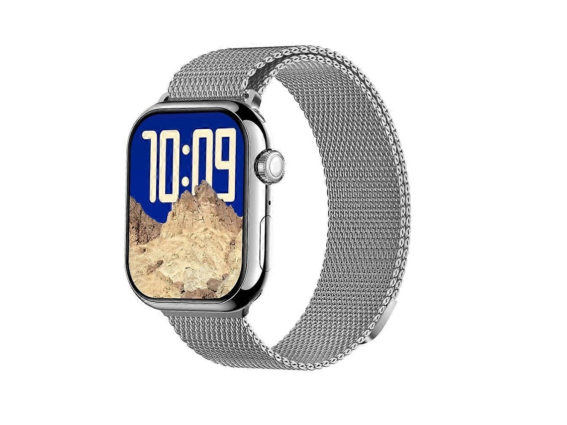 Relógio Inteligente Kl08 Com Tela Colorida De 2,04 Polegadas, Pulseira De Aço Milan E Suporte Para Chamadas Bluetooth.