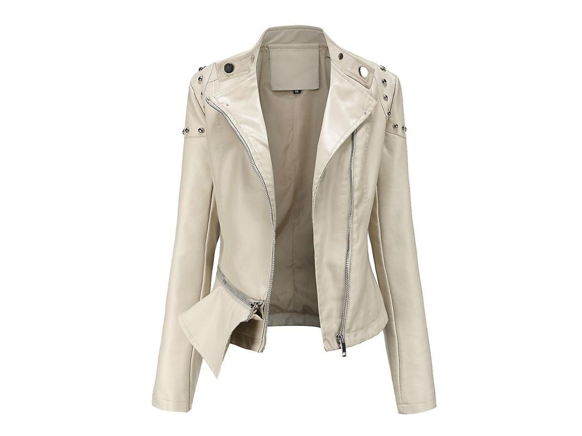 2026 chaqueta Moto de Cuero Falso para Mujer Mystdiy Con Cremallera Talla S 2xl Diseño Clásico Y Estilo Moderno