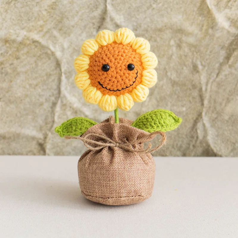 Plantas Fofas Em Vasos De Crochê Com Flores