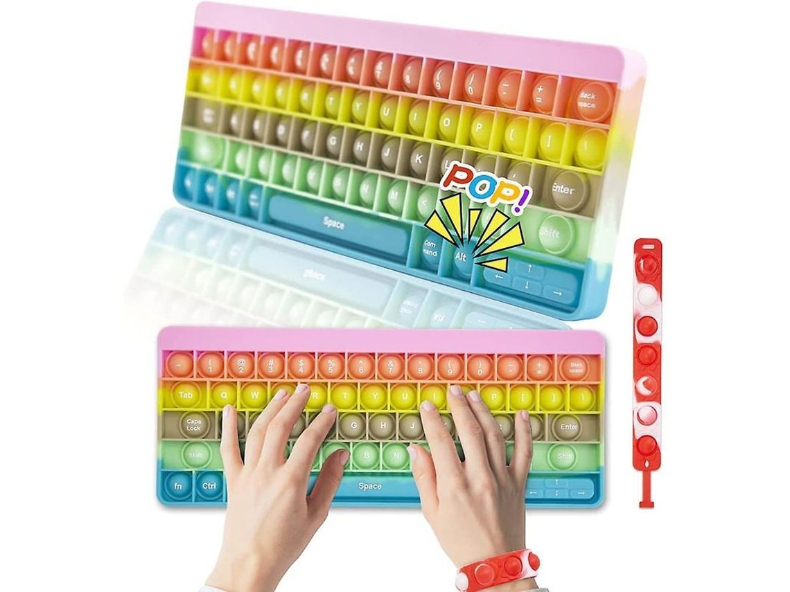 2026 teclado de Juguete Fidget Pop Con Letras, Juego Sensorial para Niños, Alivio Del Estrés Y La Ansiedad, Reutilizable.
