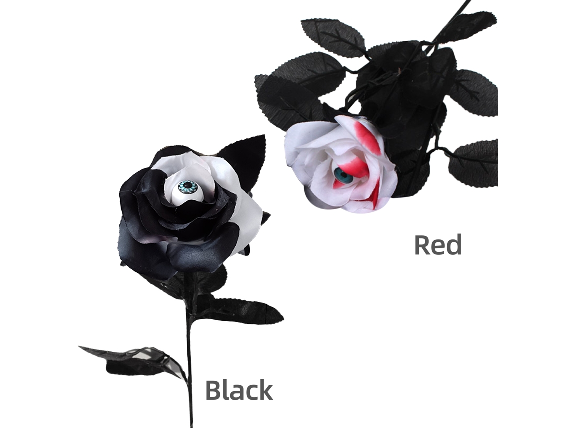 Rosas Simuladas (decoração De Halloween Com Olhos, Enfeitada Com Contas Multicoloridas) Eoocoo