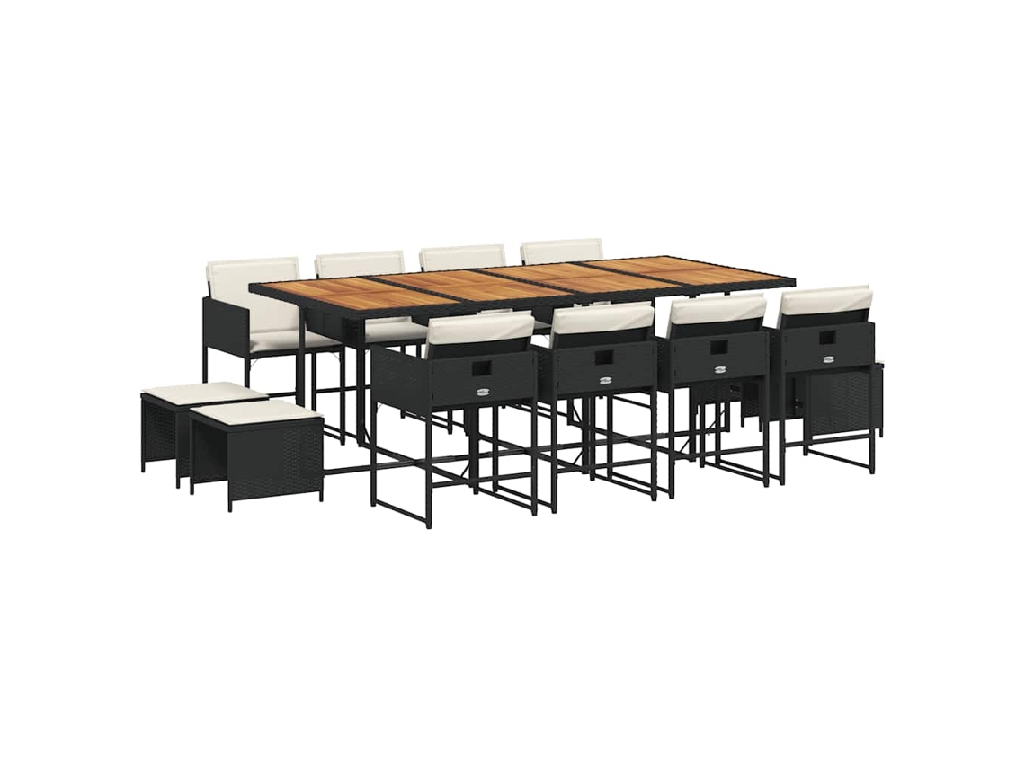 Garden Dining Set, Garden Dining Sets Vidaxl Preto Rattan / Vime (n/a)