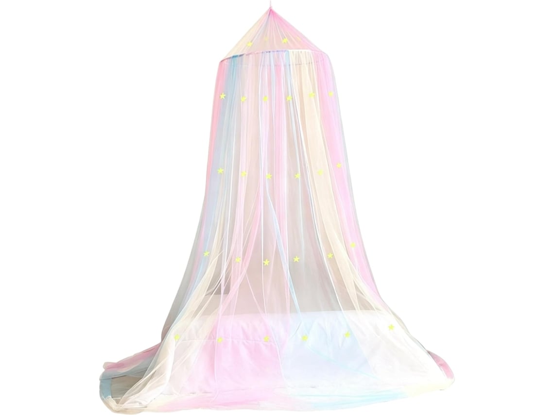 Dossel Para Cama Infantil Com Estrelas Que Brilham No Escuro, Rede Respirável Para Quarto Infantil, Colorido, 80x 229cm