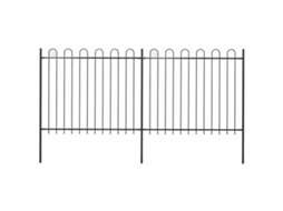 Vidaxl Cerca De Jardim Com Arco Superior Em Aço 359x150 Cm Preta