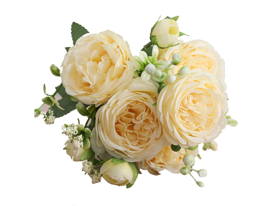 Ramo de Rosas Persas Artificiais LAXISCREED Amarelo
