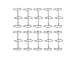 10pcs Grampos de Folhas Soltas de Metal com 3 Anéis Aço Inoxidável para Cadernos Diários Álbuns de Fotos 15mm
