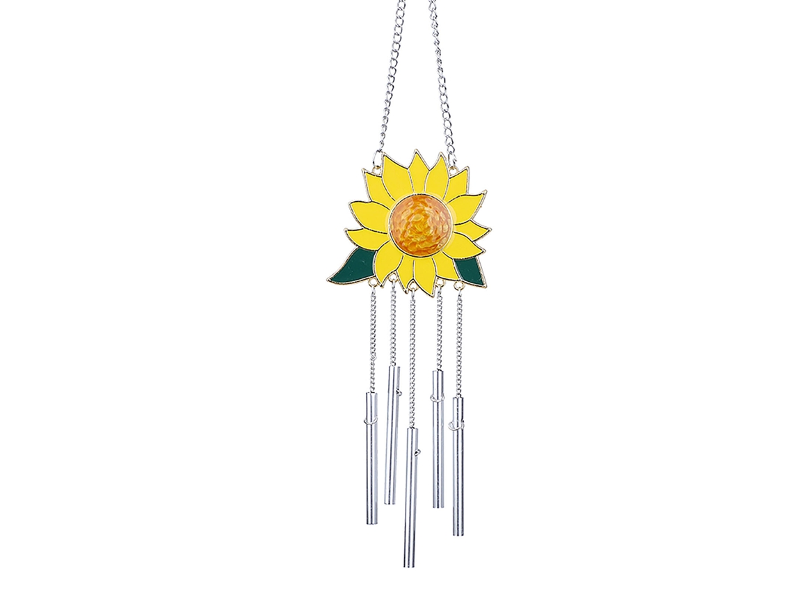 Laxiscreed Sino De Vento Com Flores De Girassol Em Liga, Resistente À Ferrugem Para Jardim Interior E Exterior
