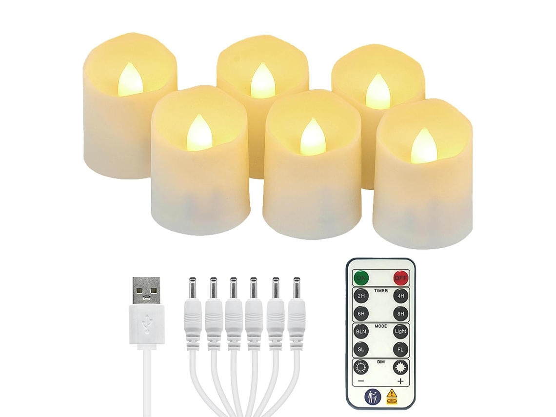 Vela Led Sem Chama Para Decoração De Natal Com Comando, Vermelho Elysve