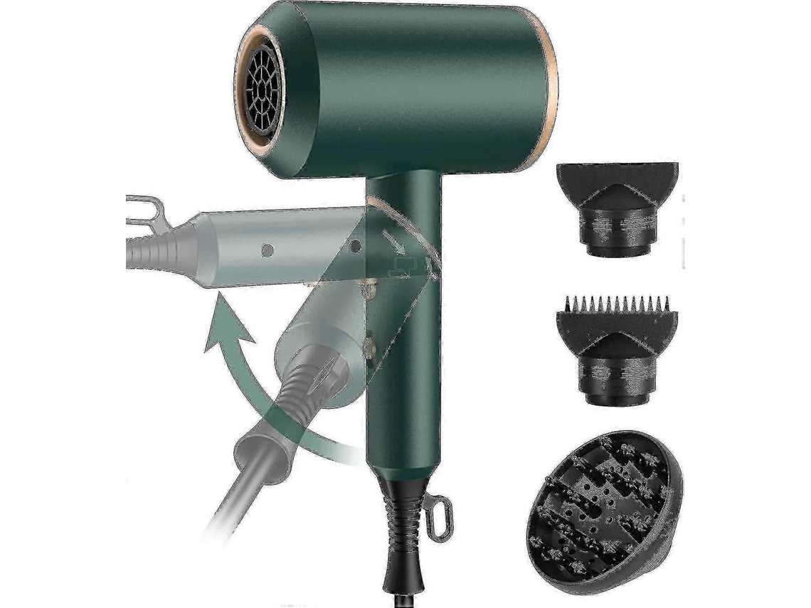 Secador de Cabelo Dobrável de Viagem Pequeno 2000 W, Secador de Cabelo Leve Ion com 2 Bicos Modeladores e 1 Difusor Fo q263 TAISHENGDA