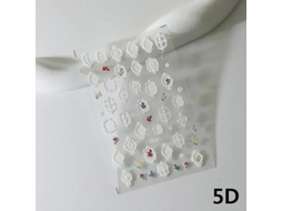 Adesivo de Unha com Floco de Neve de Natal Laser Brilhante 3d Autoadesivo 5d em Relevo