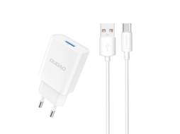 Carregador de Rede DUDAO A4eu Usb a 2.1a Branco + Cabo Usb a Usb c