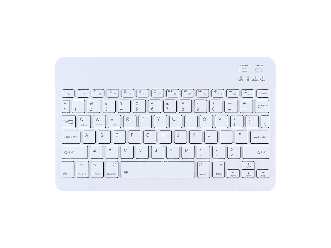 Teclado Bluetooth Portátil Ultrafino De 10 Polegadas - Sem Fios E Recarregável, Para Ipad E Tablets Samsung Branco Elysve