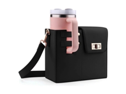 Bolsa Transversal Portátil Cailmei para Armazenamento de Copos de Água, Compatível com Uso Externo, Alça Ajustável, Preta. ELECTVAULT1