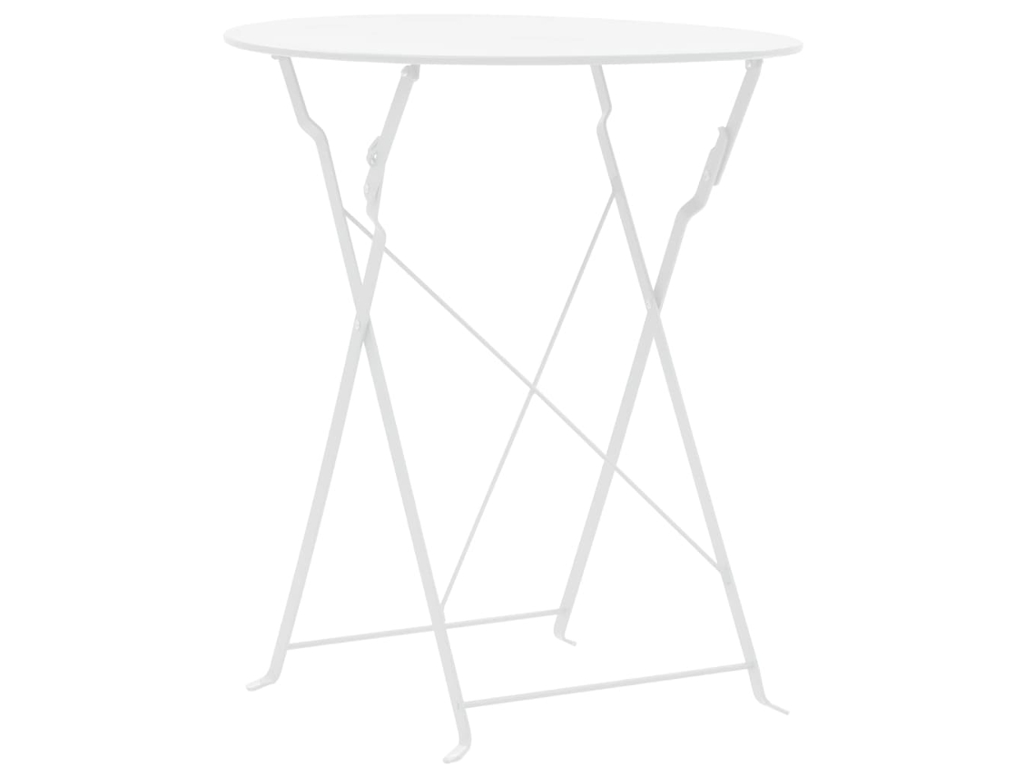 3 Pcs Conjunto Bistrô em Aço Branco MAISON EXCLUSIVE