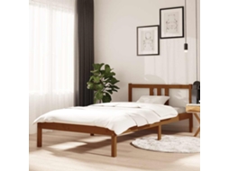 Vidaxl Estrutura De Cama 100x200 Cm Madeira Maciça Castanho Mel