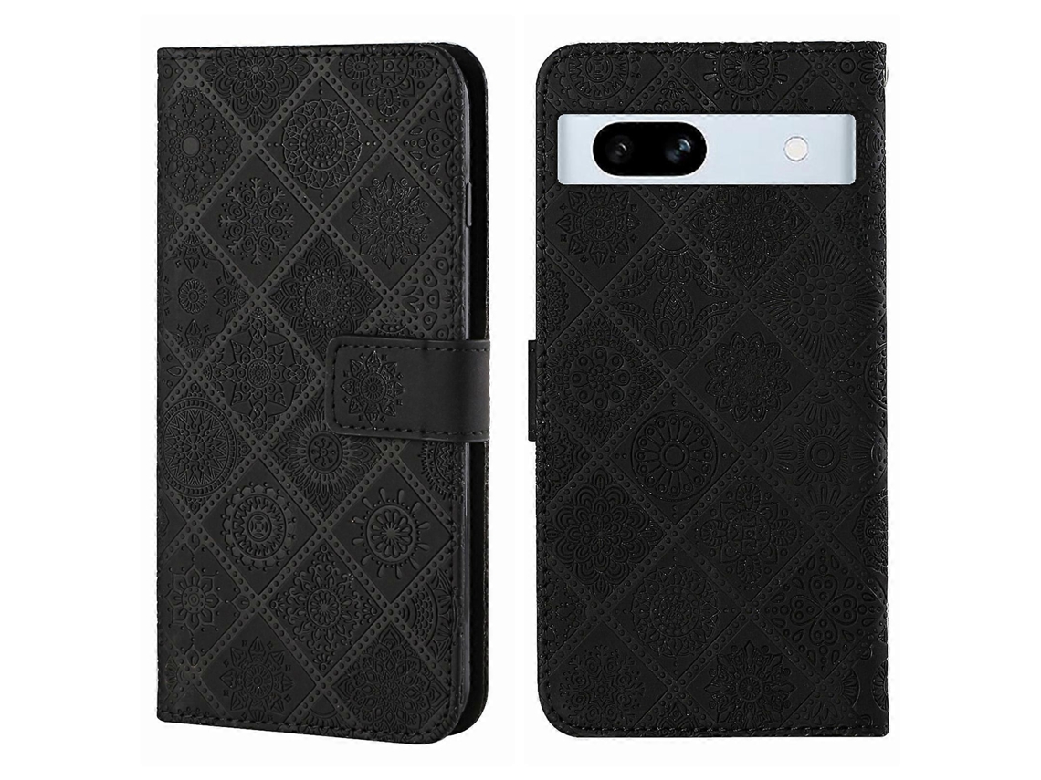 Capa De Couro Para Celular Com Padrão Étnico Em Relevo
