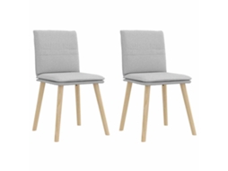 Vidaxl Cadeiras De Jantar 2 Pcs Tecido Cinza Nuvem