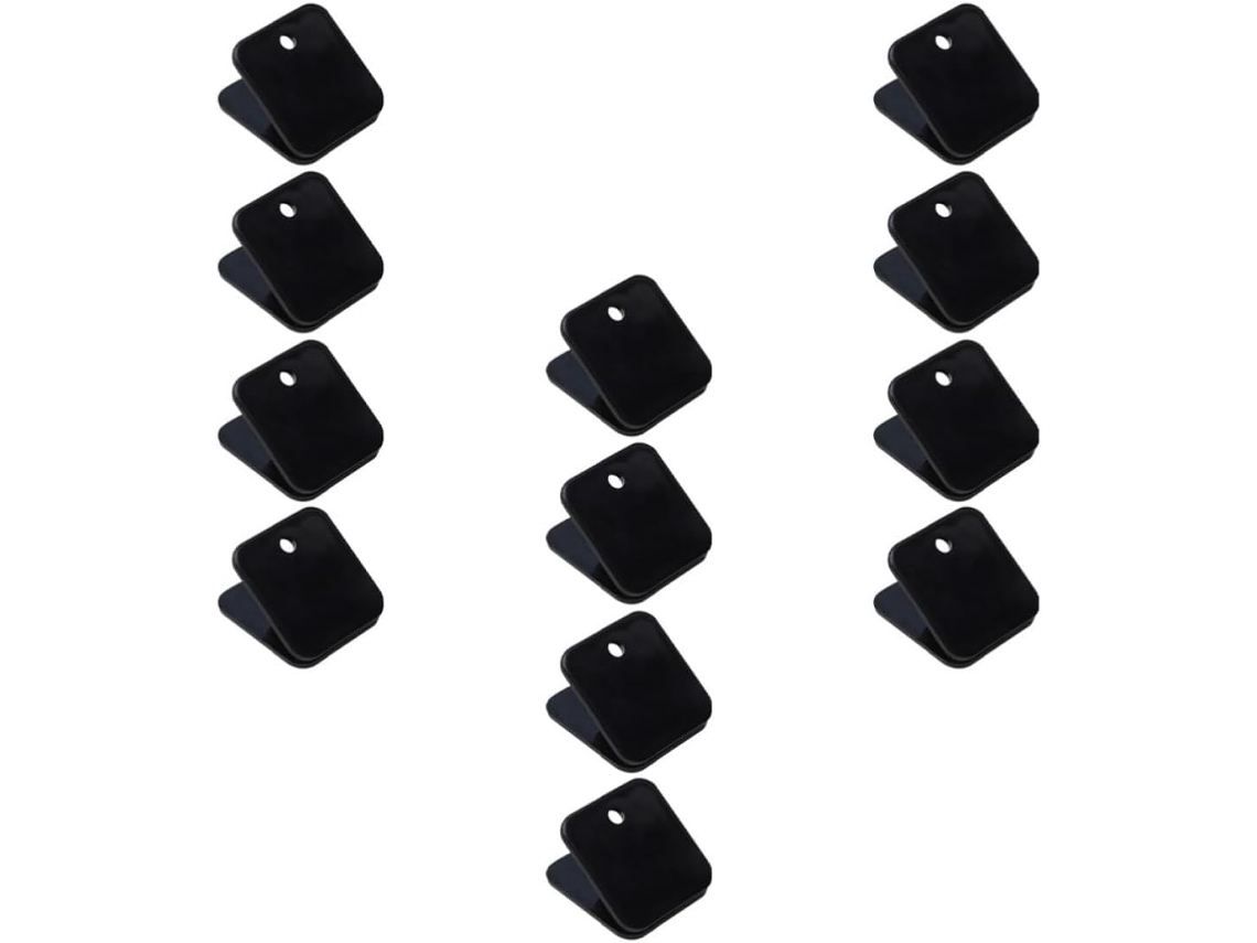 Clips de papel Nuobesty em plástico liso, pacote com 12 unidades, para organizar, proteger e armazenar documentos.