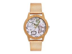 Relógio de pulso de quartzo com pulseira de silicone simples para homens e mulheres (ouro rosa)